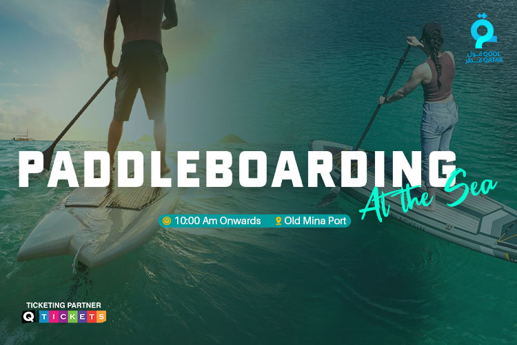 Paddleboarding at the sea